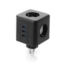 Dn 9203 Küp Akım Korumalı 4'lü Priz, 3 Usb Şarj Prizi