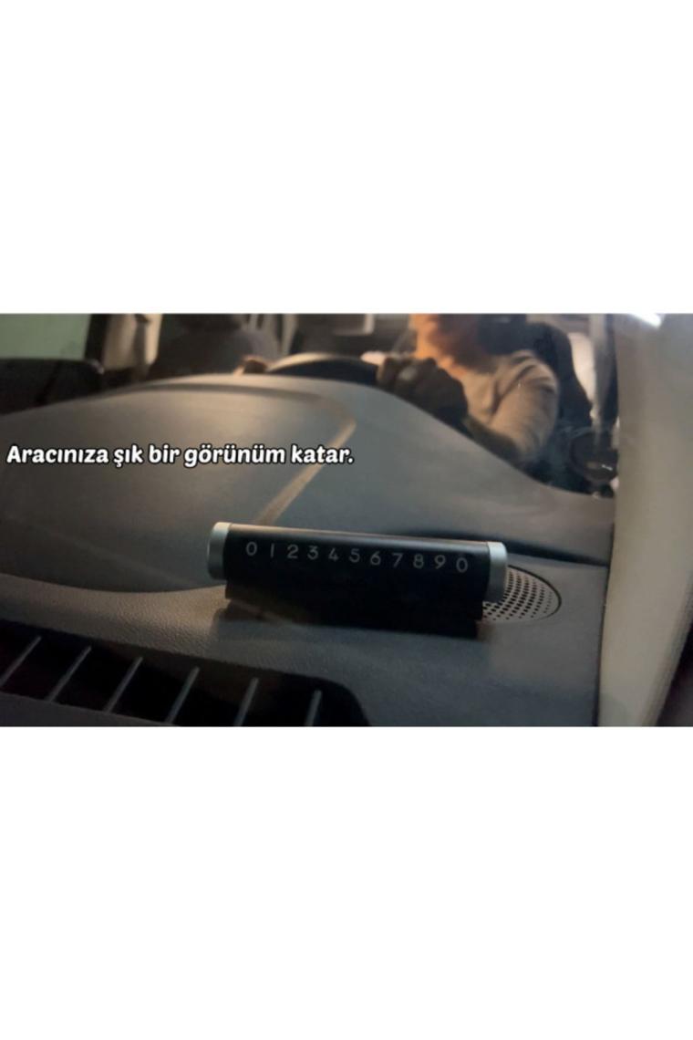 Alüminyum Kasa Çevirmeli Araç Içi Park Telefon Numaratörü Park Numarası Parkmatik Gümüş Onbnl