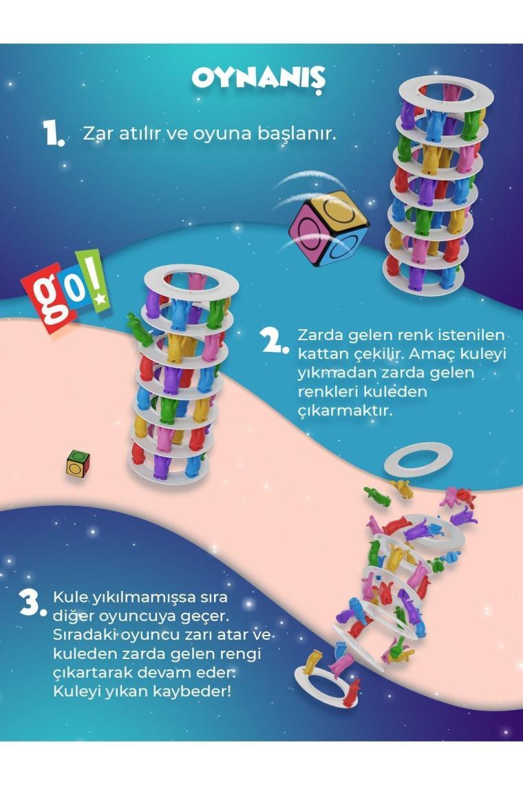 Şanslı Penguen Kulesi Eğitici Zeka Ve Aktivite Oyunu Eğlence Kutusu Eğitici Oyuncak - 1+ Yaş