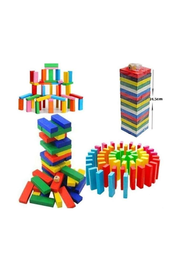 Eser Renkli Jenga Ahşap Denge Oyunu