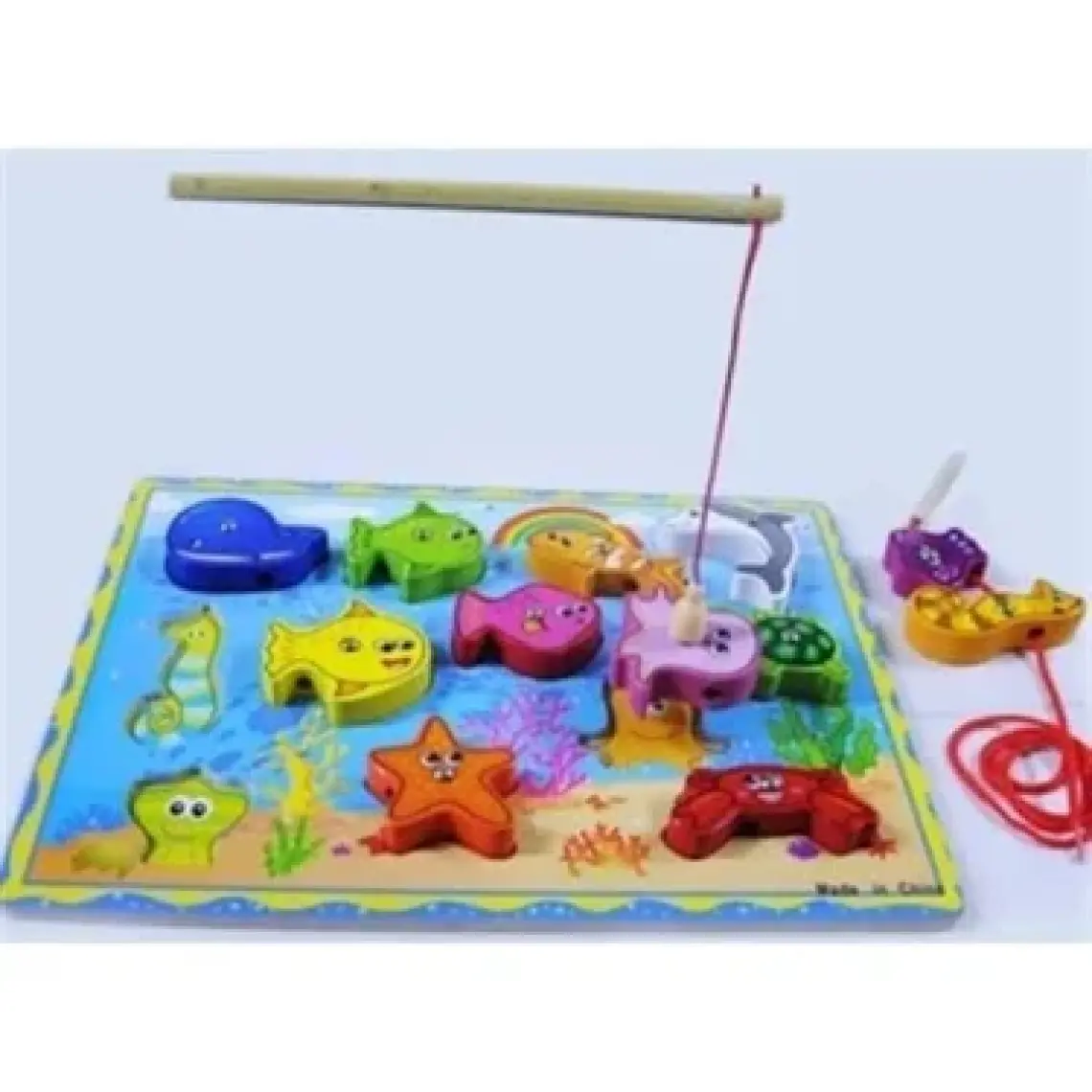 Hamaha HMH-284 Hamaha, Ahşap Geometrik Ipe Dizme Balık Oyunu