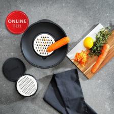 Lucas Çelik Karıştırma Kabı 24 cm-4 Parça-Siyah