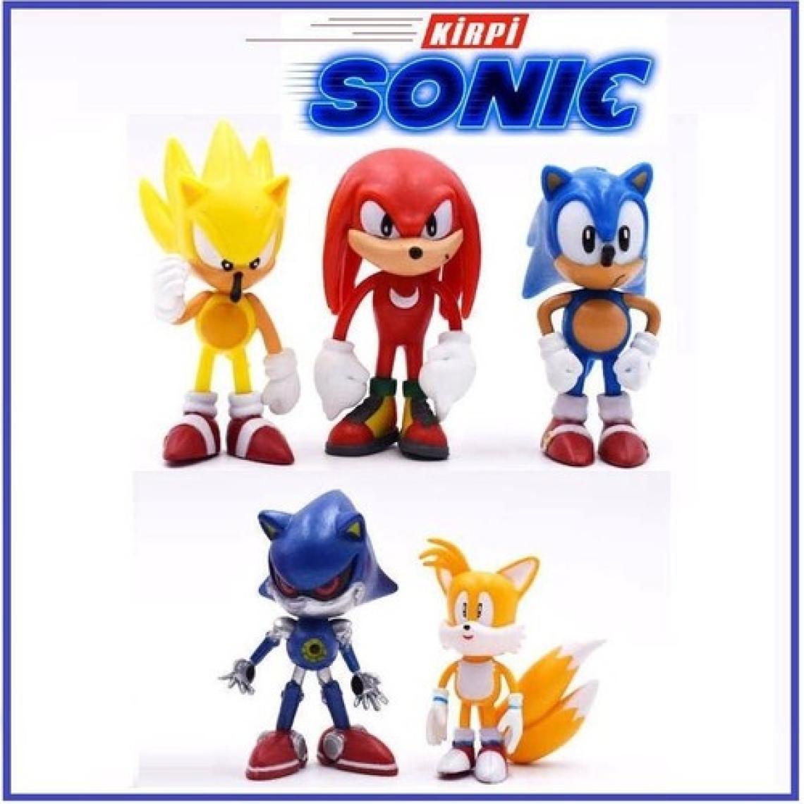 Smart Toys Kirpi Sonic Oyuncak Tails-Knuckles-Super Sonıc-Metal Sonıc-Sonic 5'li Figür Karakter Oyuncak Seti
