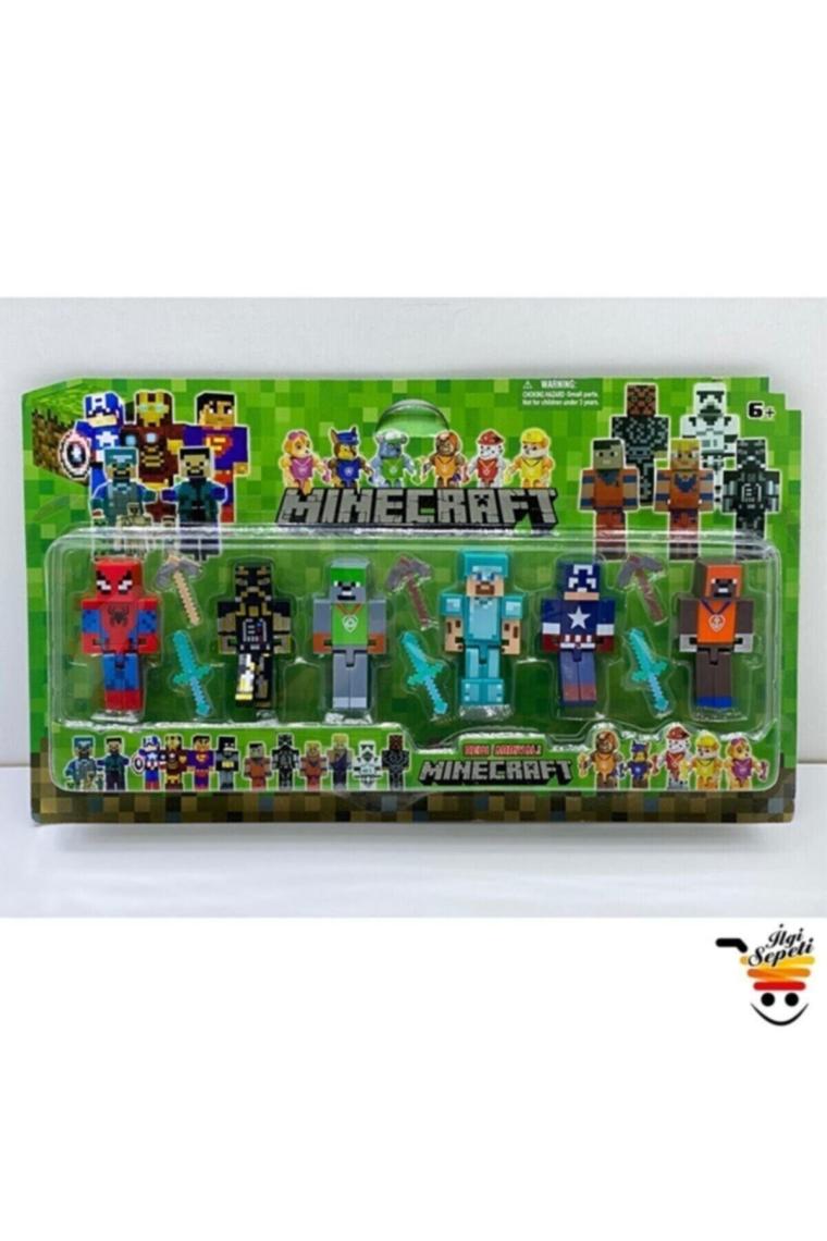 Minecraft Spıderman Kaptan Amerika Paw Patrol 12 'li Oyuncak