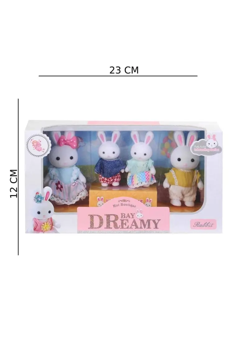Hak-İş Oyuncak Mini Tavşan Ailesi 4 Lü