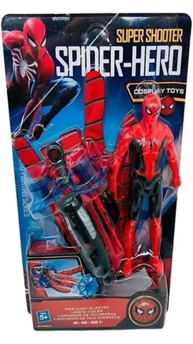 Kids Örümcek Adam Spiderman Ağ Fırlatan Ok Atan Vantuzlu Eldiven ve Işıklı Figür