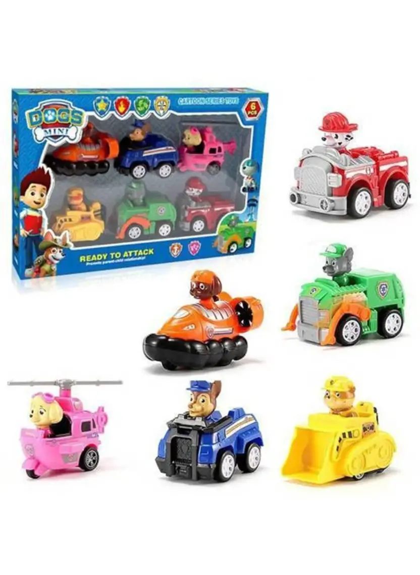 Kardelen Dogs Mini Paw Patrol Köpekler, 6 Figür ve Çek Bırak Araçları