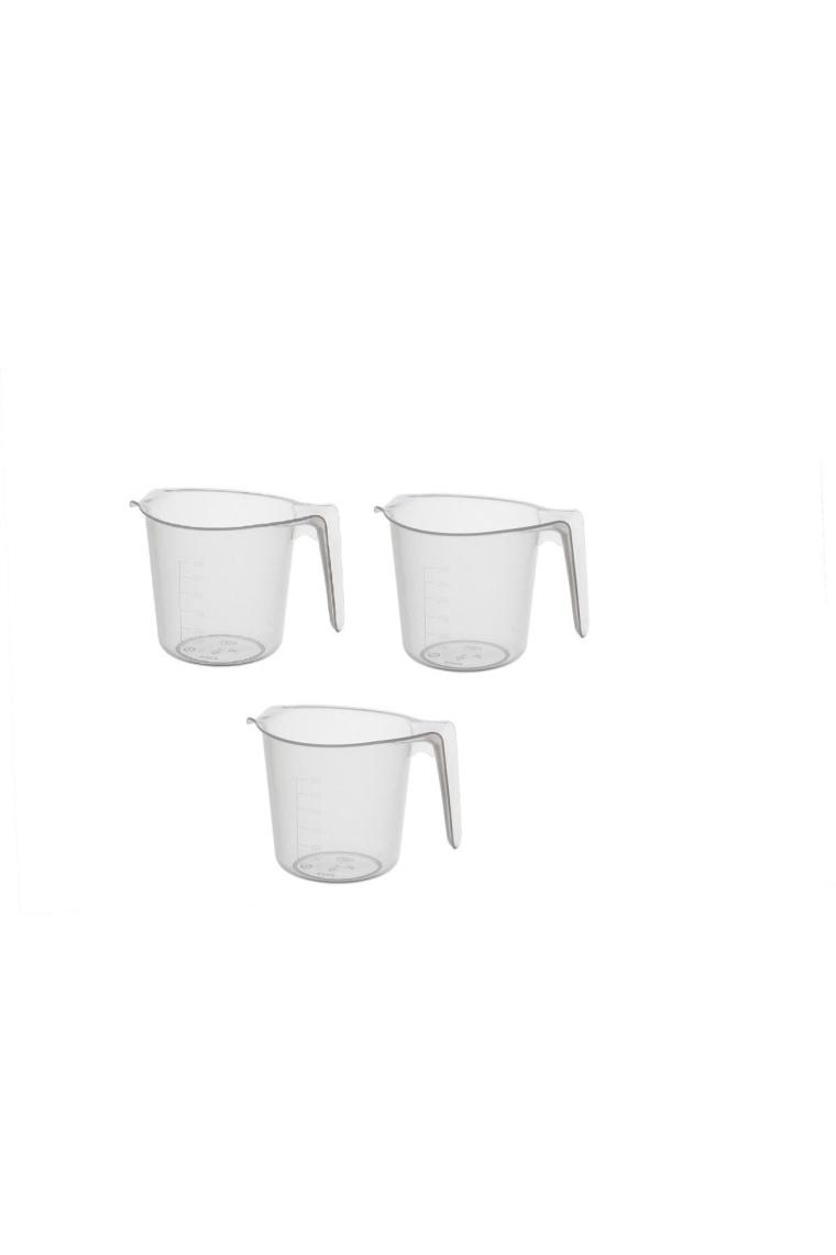 Plastik Ölçü Kabı 300 ml Ölçü Kasesi Kulplu - Bo690 (3'LÜ)