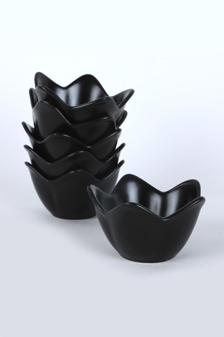 Mat Siyah Zambak Çerezlik / Sosluk 12 Cm 6 Adet