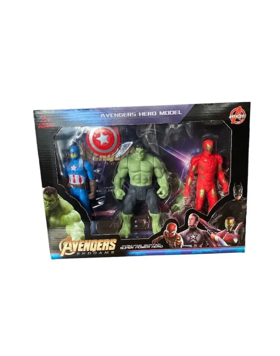Kids Avengers Işıklı Örümcek Adam Hulk Kaptan Amerika Batman İron Man 5'li Oyun Seti - Süper Kahramanlar