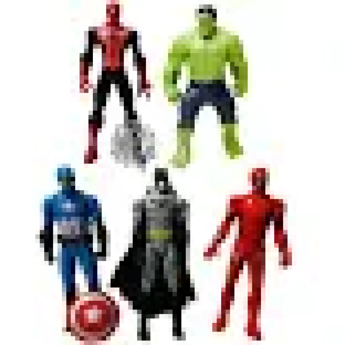 Kids Avengers Işıklı Örümcek Adam Hulk Kaptan Amerika Batman İron Man 5'li Oyun Seti - Süper Kahramanlar