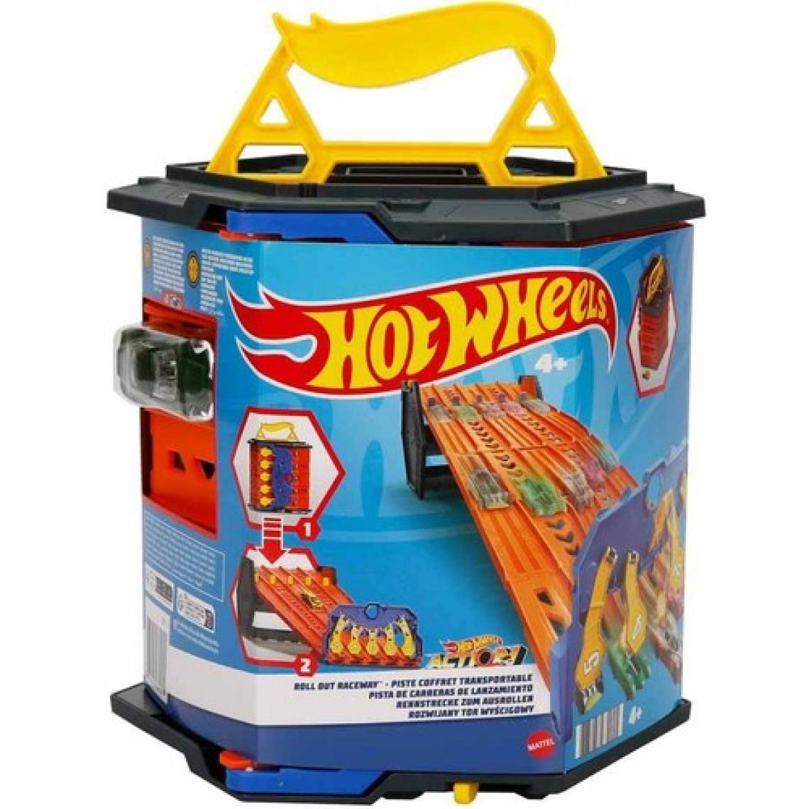 Hot Wheels Kıvrılan Yarış Pisti, 5 Şeritli Yarış Pisti Haline Gelir, Diğer Setlerle Birleştirilebilir, 1 Adet 1:64 Ölçekli Hot Wheels Araba Dahildir, 4 Yaş ve Üzeri Için GYX11