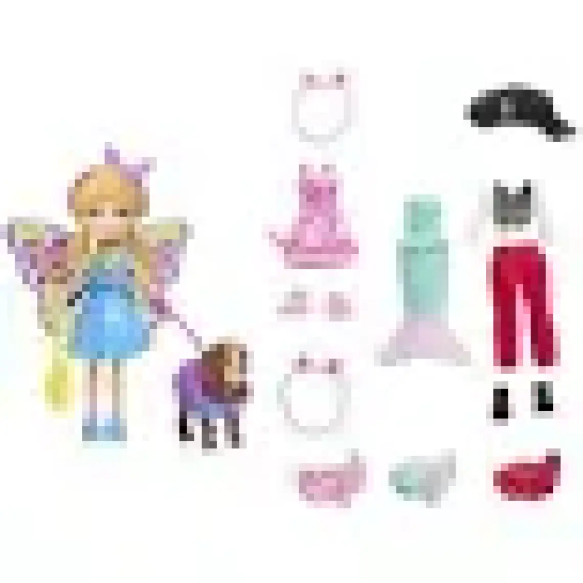 Polly Pocket ve Hayvan Dostu Kostüm Giyiyor Oyun Seti, Bebek, Evcil Hayvan ve Kostümlü Paket Gdm15