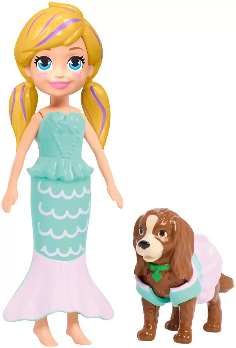 Polly Pocket ve Hayvan Dostu Kostüm Giyiyor Oyun Seti, Bebek, Evcil Hayvan ve Kostümlü Paket Gdm15