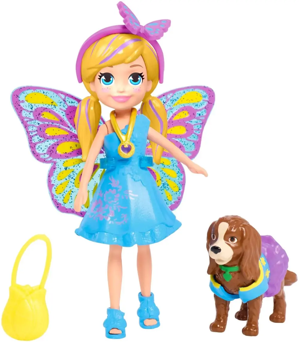 Polly Pocket ve Hayvan Dostu Kostüm Giyiyor Oyun Seti, Bebek, Evcil Hayvan ve Kostümlü Paket Gdm15