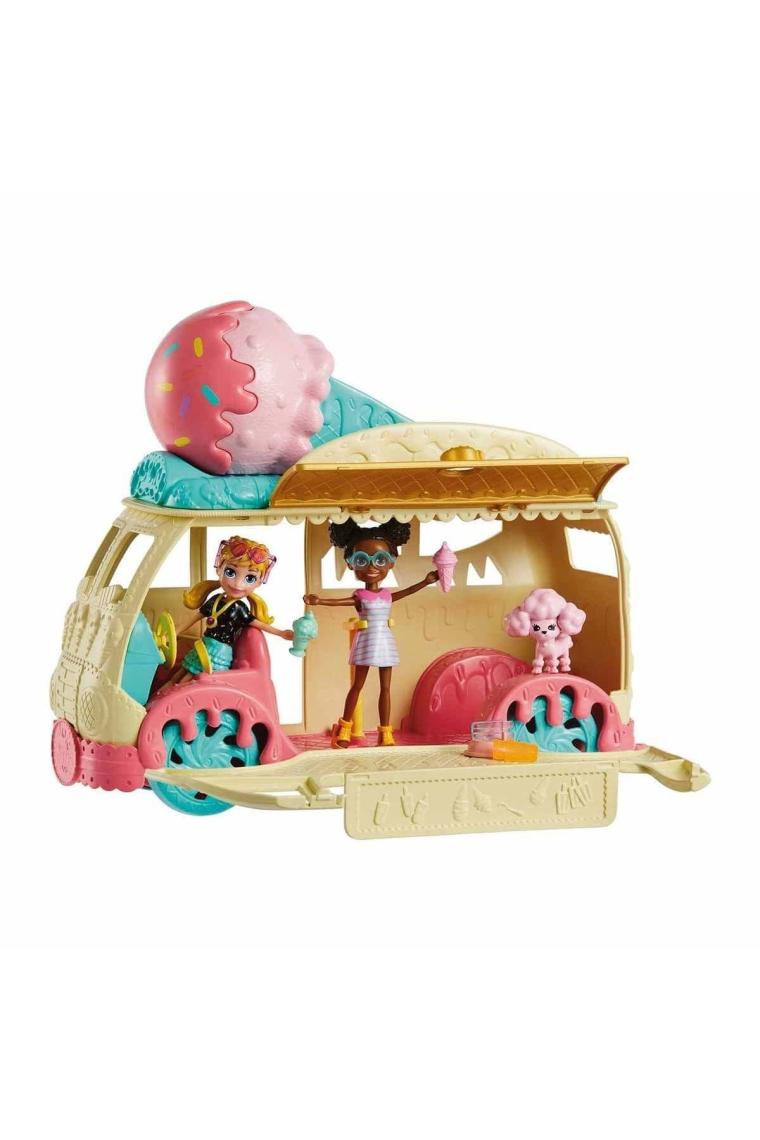 Polly Pocket Minik Lezzetler Dondurma Arabası: Polly ve Shani (10 Cm), İkramlar, Giysiler ve Aksesuarların Da Dil Olduğu 18'Den Fazla Parça, 4 Yaş ve Üzeri İçin Hhx77