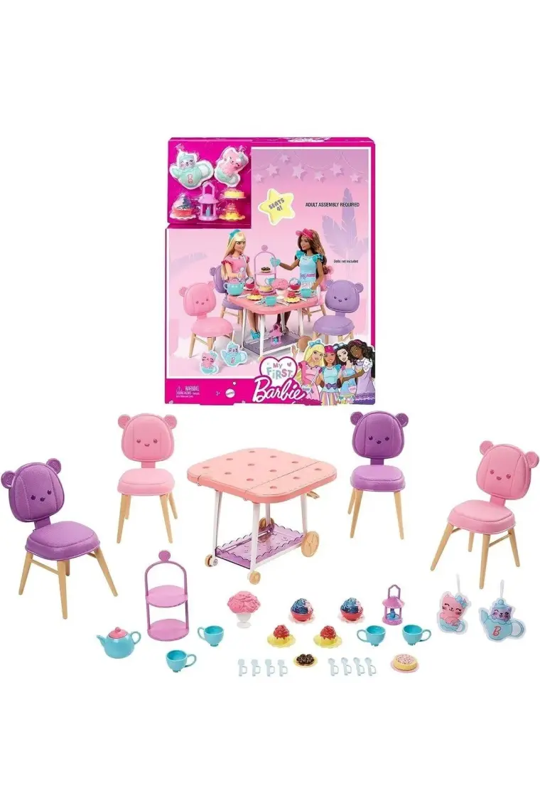 My First Barbie - İlk Barbie Bebeğim Çay Partisi Oyun Seti, 3 yaş ve üzeri, HMM65