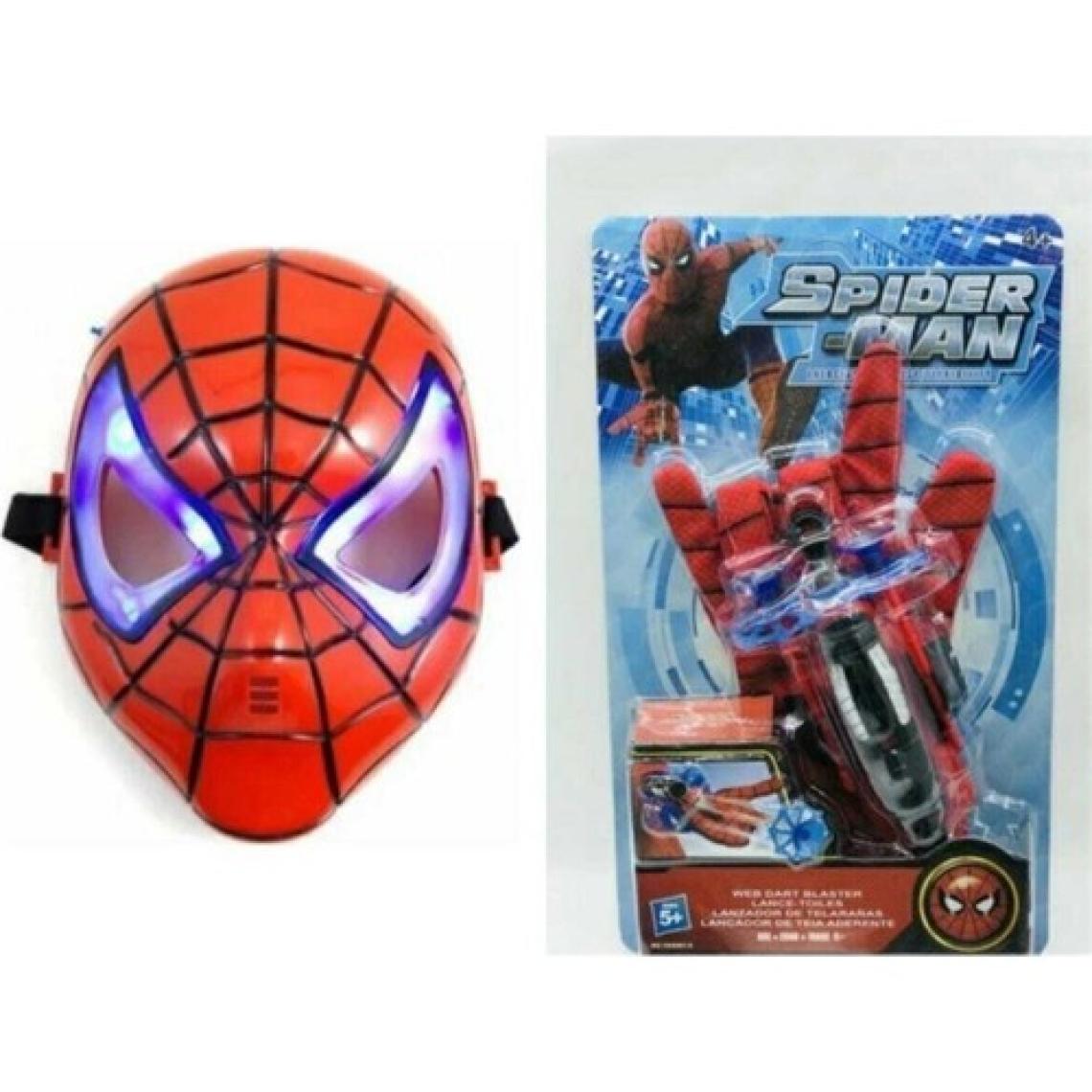 Kids Spiderman Ağ Fırlatan Ok Atan Eldiven ve Işıklı Örümcek Adam Maskesi