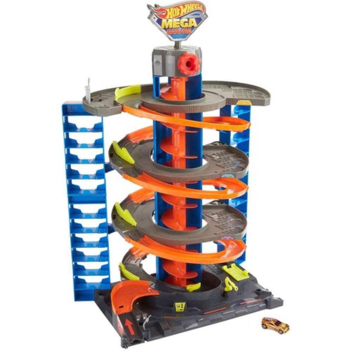 Hot Wheels Mega Garaj Oyun Seti, 1 Hot Wheels 1:64 Ölçekli Araç Dahil, Sarmal Asansör ve 60'tan Fazla Araba Saklama Alanı, Diğer Setlerle Birleştirilebilir GTT95