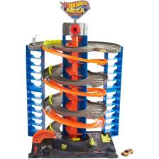 Hot Wheels Mega Garaj Oyun Seti, 1 Hot Wheels 1:64 Ölçekli Araç Dahil, Sarmal Asansör ve 60'tan Fazla Araba Saklama Alanı, Diğer Setlerle Birleştirilebilir GTT95