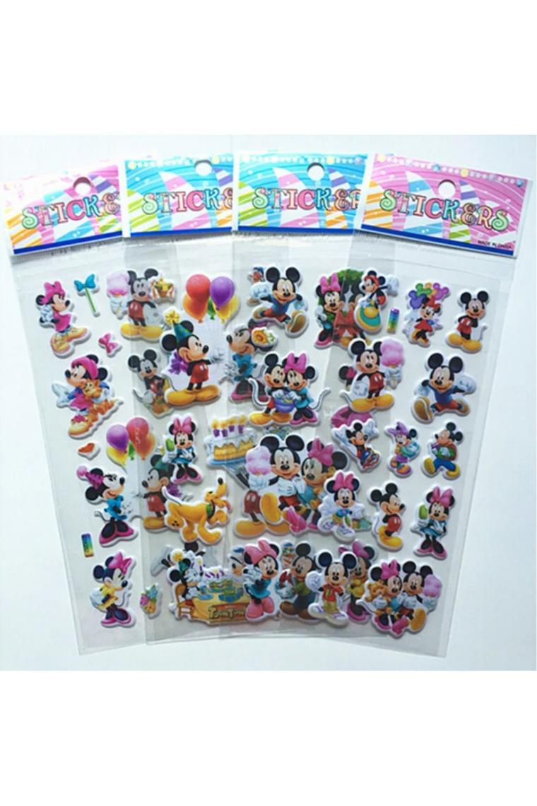 Mickey Mouse ve Minnie Mouse Karakterleri 3 set kabartmalı sticker