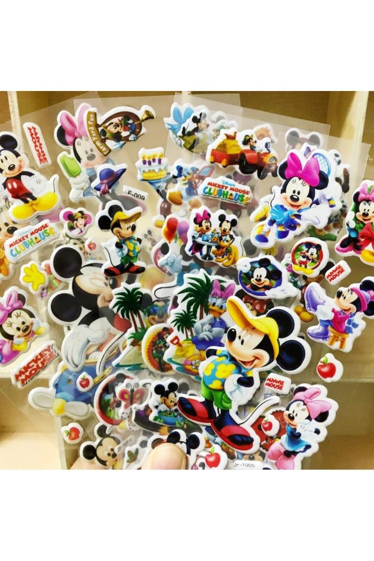 Mickey Mouse ve Minnie Mouse Karakterleri 3 set kabartmalı sticker