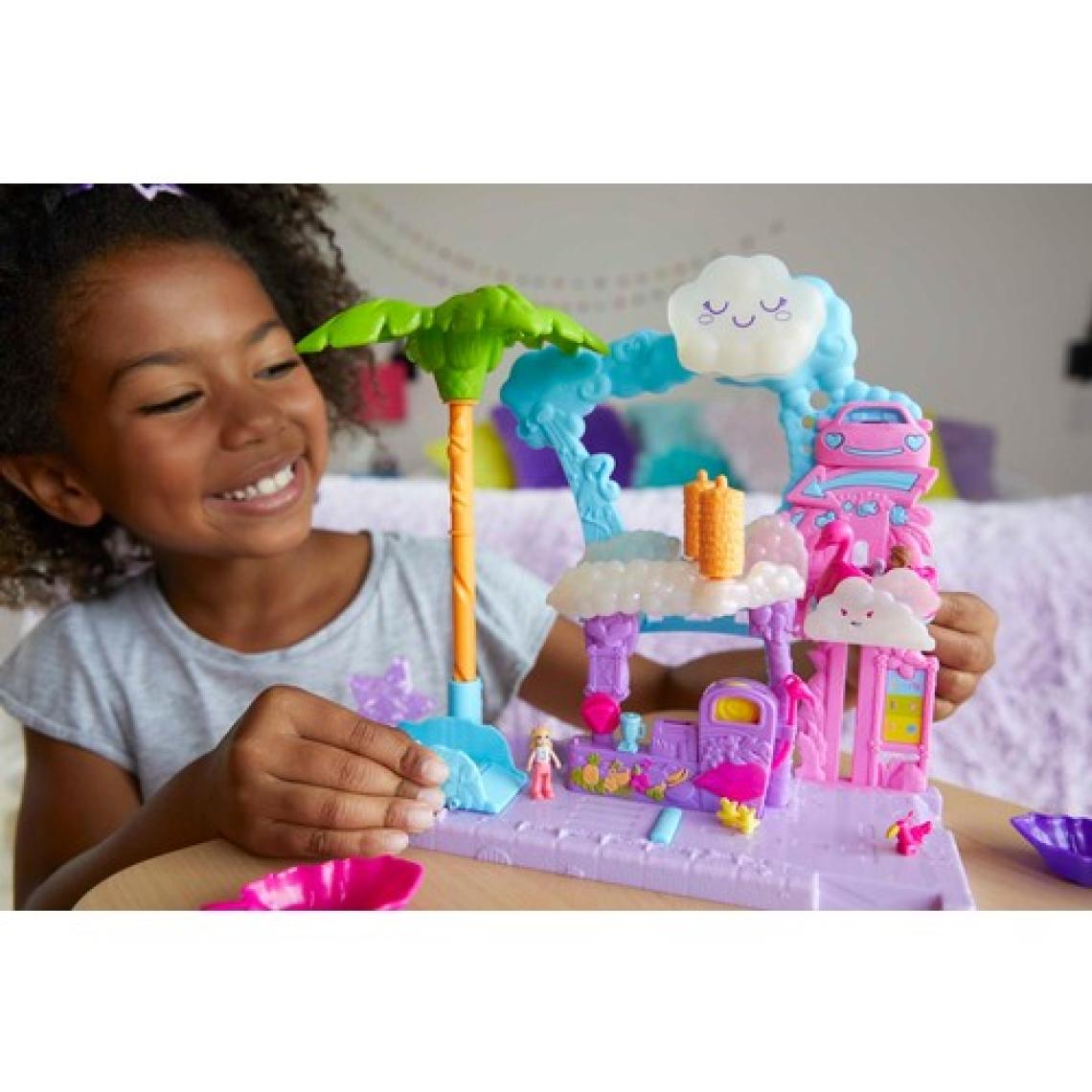 Polly Pocket Flamingo Araba Su Eğlencesi, 2 Bebek, Renk Değiştiren Flamingo Araba ve Su Oyunu Aksesuarlarıyla, 4 Yaş ve Üzeri Hhj05