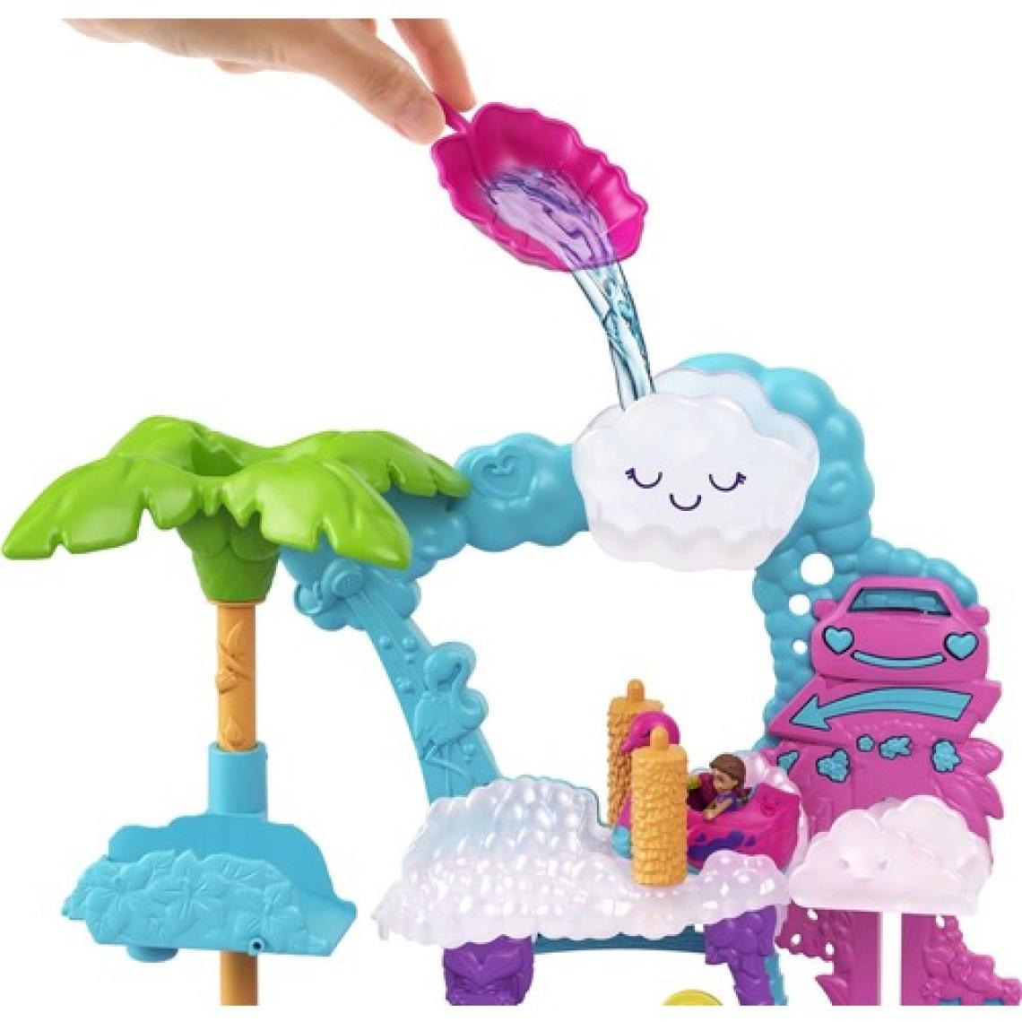 Polly Pocket Flamingo Araba Su Eğlencesi, 2 Bebek, Renk Değiştiren Flamingo Araba ve Su Oyunu Aksesuarlarıyla, 4 Yaş ve Üzeri Hhj05