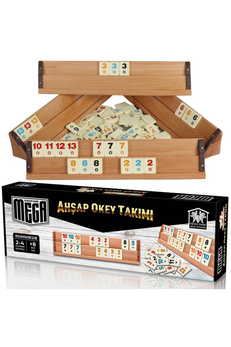 Route Mega Büyük Boy Ahşap Okey Takımı