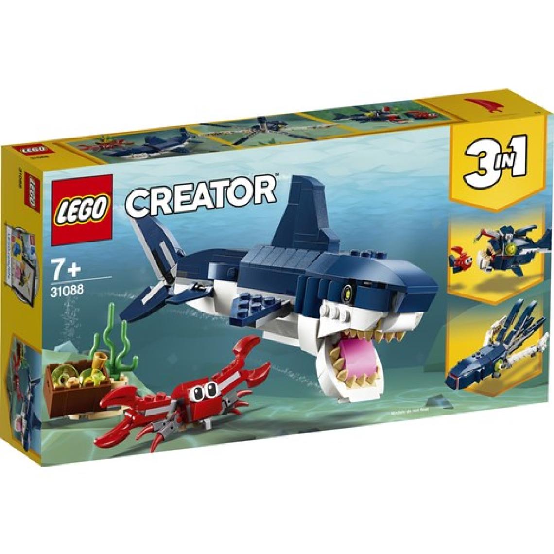 LEGO® Creator 3#ü 1 arada Derin Deniz Yaratıkları 31088- 7  Yaş ve Üzeri Deniz Seven Çocuklar İçin Yaratıcı Yapım Seti (230 Parça)