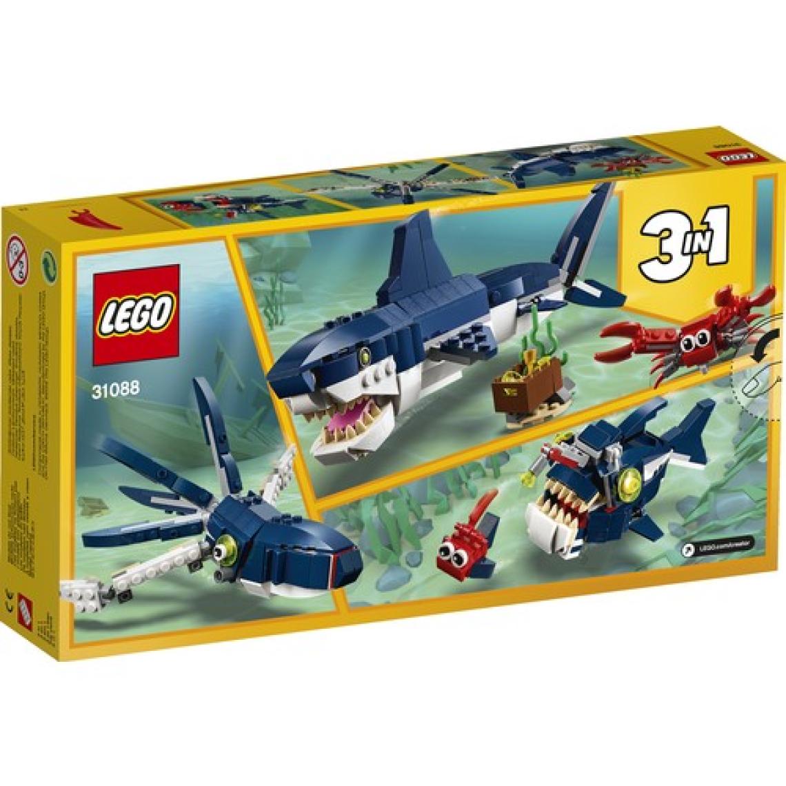 LEGO® Creator 3#ü 1 arada Derin Deniz Yaratıkları 31088- 7  Yaş ve Üzeri Deniz Seven Çocuklar İçin Yaratıcı Yapım Seti (230 Parça)