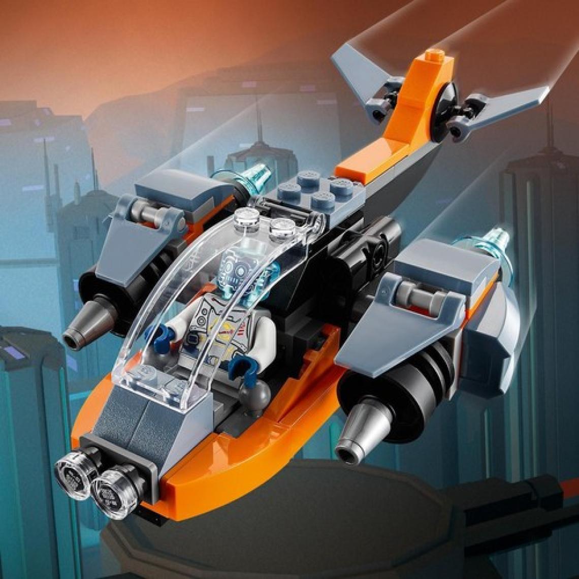 LEGO Creator 3#ü 1 Arada Siber İnsansız Hava Aracı 31111 - 6 Yaş ve Üzeri Çocuklar İçin Siber İnsansız Hava Aracı; Siber Robot ve Siber Motosiklet İçeren Yaratıcı Oyuncak Yapım Seti (113 Parça)