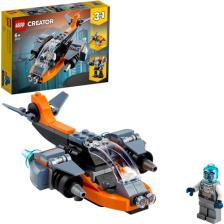 LEGO Creator 3#ü 1 Arada Siber İnsansız Hava Aracı 31111 - 6 Yaş ve Üzeri Çocuklar İçin Siber İnsansız Hava Aracı; Siber Robot ve Siber Motosiklet İçeren Yaratıcı Oyuncak Yapım Seti (113 Parça)