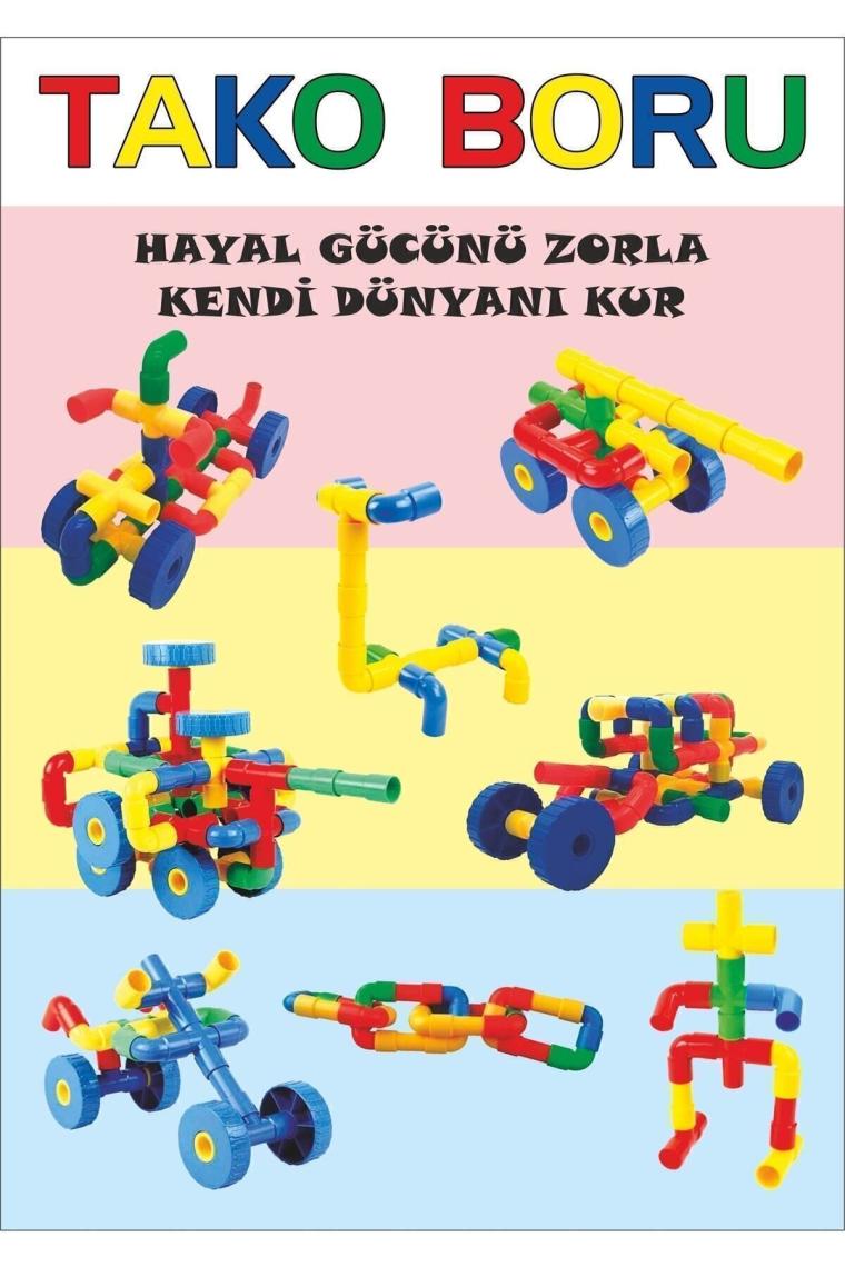 King Kids Tekerlekli Boru Parçalı Setler 72 Parça