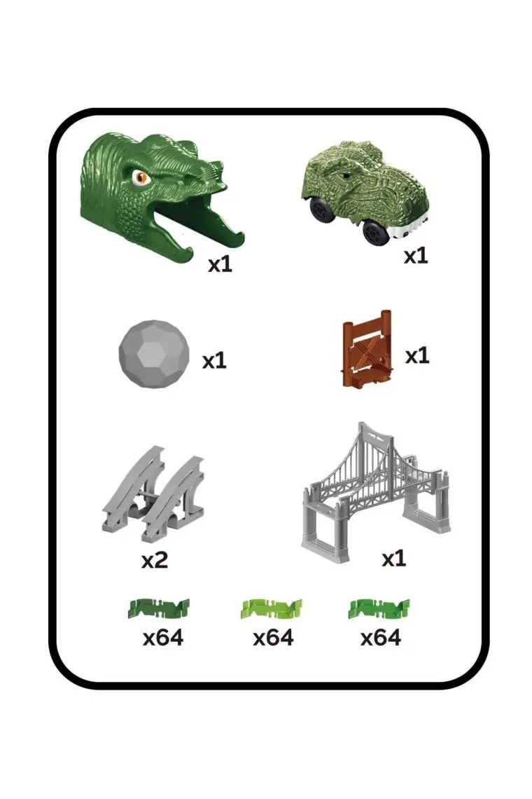 Kayyum Oyuncak Dinosour Tracks 192 Parça Dinozor Temalı Hareketli Raylar Dinozor Araçlı Köprülü