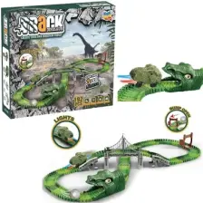 Kayyum Oyuncak Dinosour Tracks 192 Parça Dinozor Temalı Hareketli Raylar Dinozor Araçlı Köprülü