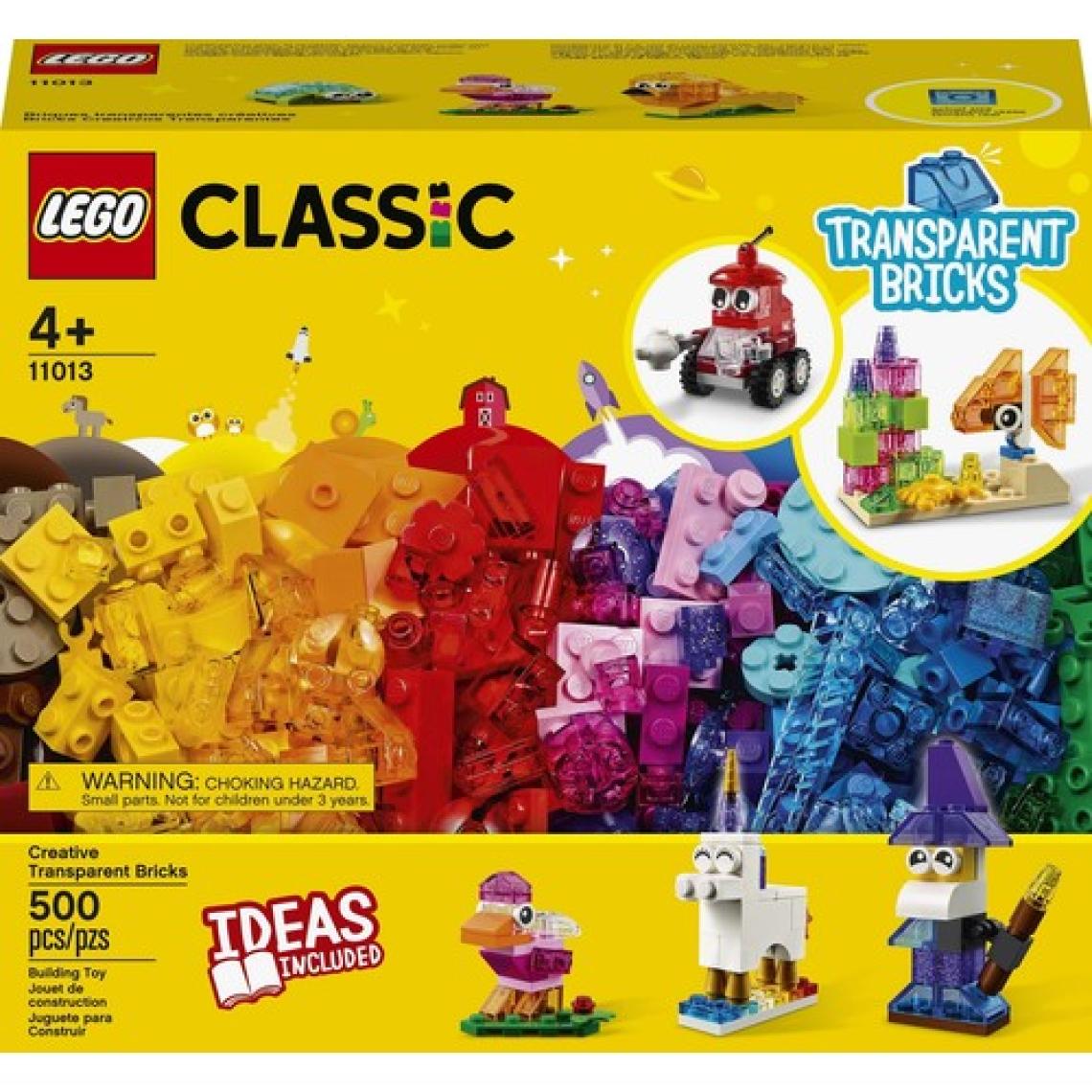 LEGO® Classic Yaratıcı Şeffaf Yapım Parçaları 11013 - 4 Yaş ve Üzeri Çocuklar İçin Şeffaf Yapım Parçaları İçeren Yaratıcı Oyuncak Yapım Seti (500 Parça)