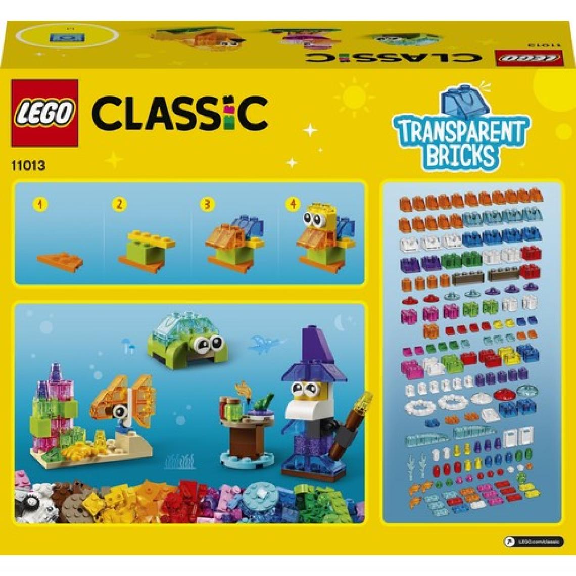 LEGO® Classic Yaratıcı Şeffaf Yapım Parçaları 11013 - 4 Yaş ve Üzeri Çocuklar İçin Şeffaf Yapım Parçaları İçeren Yaratıcı Oyuncak Yapım Seti (500 Parça)