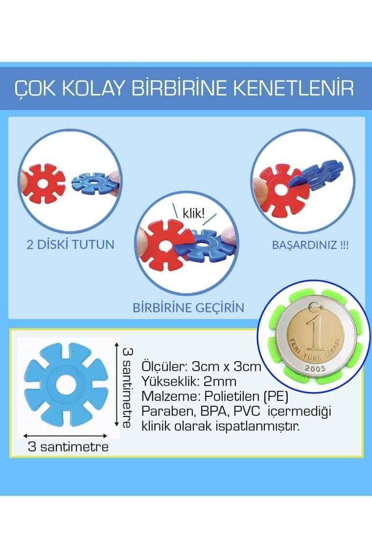 Think Master Masterflakes Eğitici Kilitli Diskler Stem Eğitimi Uyumlu 5 Renk 300 Parça Yapı Oyuncak Seti