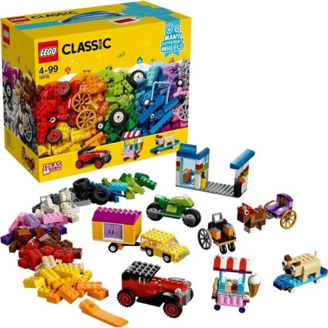 LEGO® Classic 442 Parçalık Tekerlekli Yapım Parçaları Seti (10715) - Çocuk Oyuncak Yapım Seti
