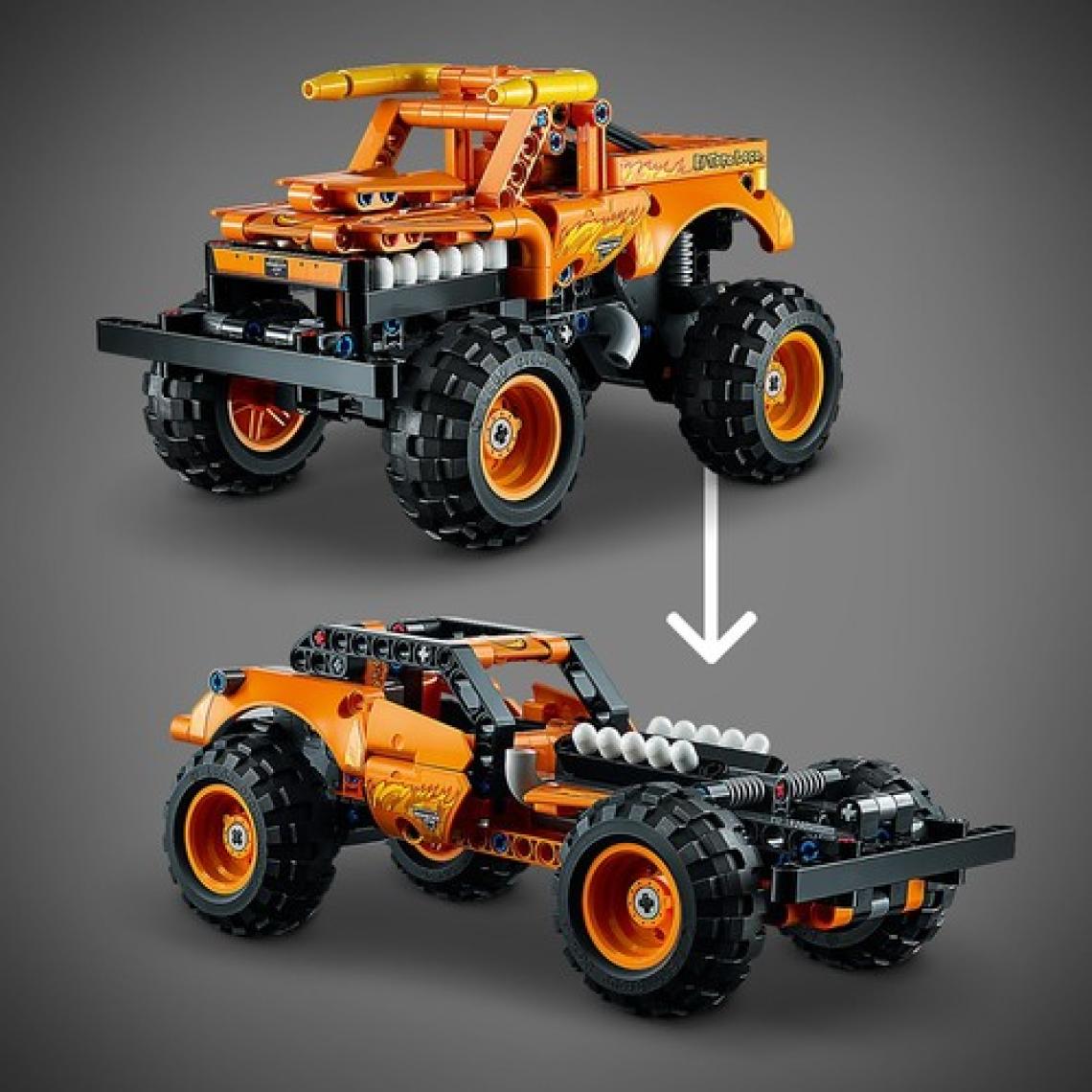 LEGO® Technic Monster Jam# El Toro Loco# 42135 # Araçları Seven Çocuklar İçin 2#si 1 Arada Yaratıcı Oyuncak Model Yapım Seti (247 Parça)