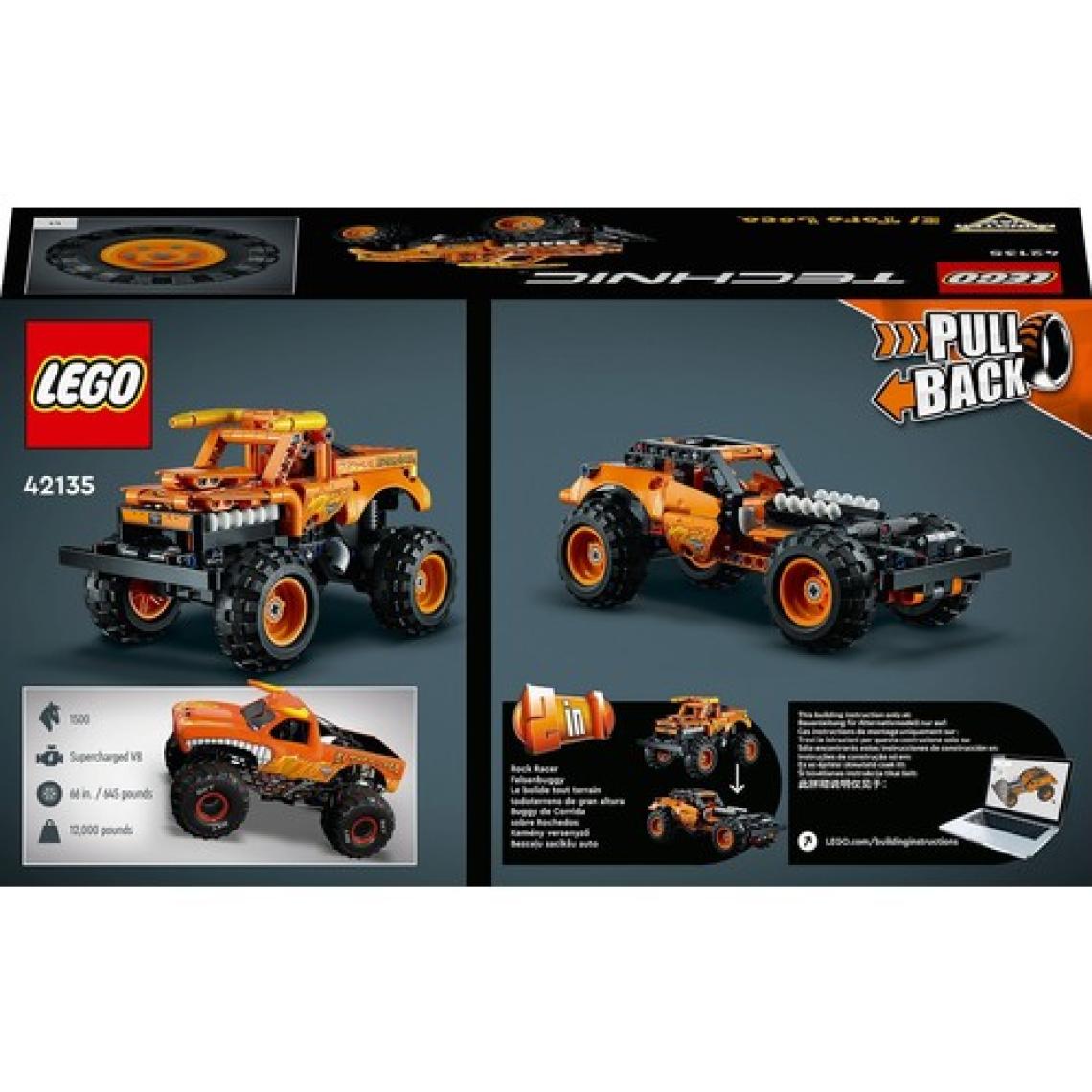 LEGO® Technic Monster Jam# El Toro Loco# 42135 # Araçları Seven Çocuklar İçin 2#si 1 Arada Yaratıcı Oyuncak Model Yapım Seti (247 Parça)