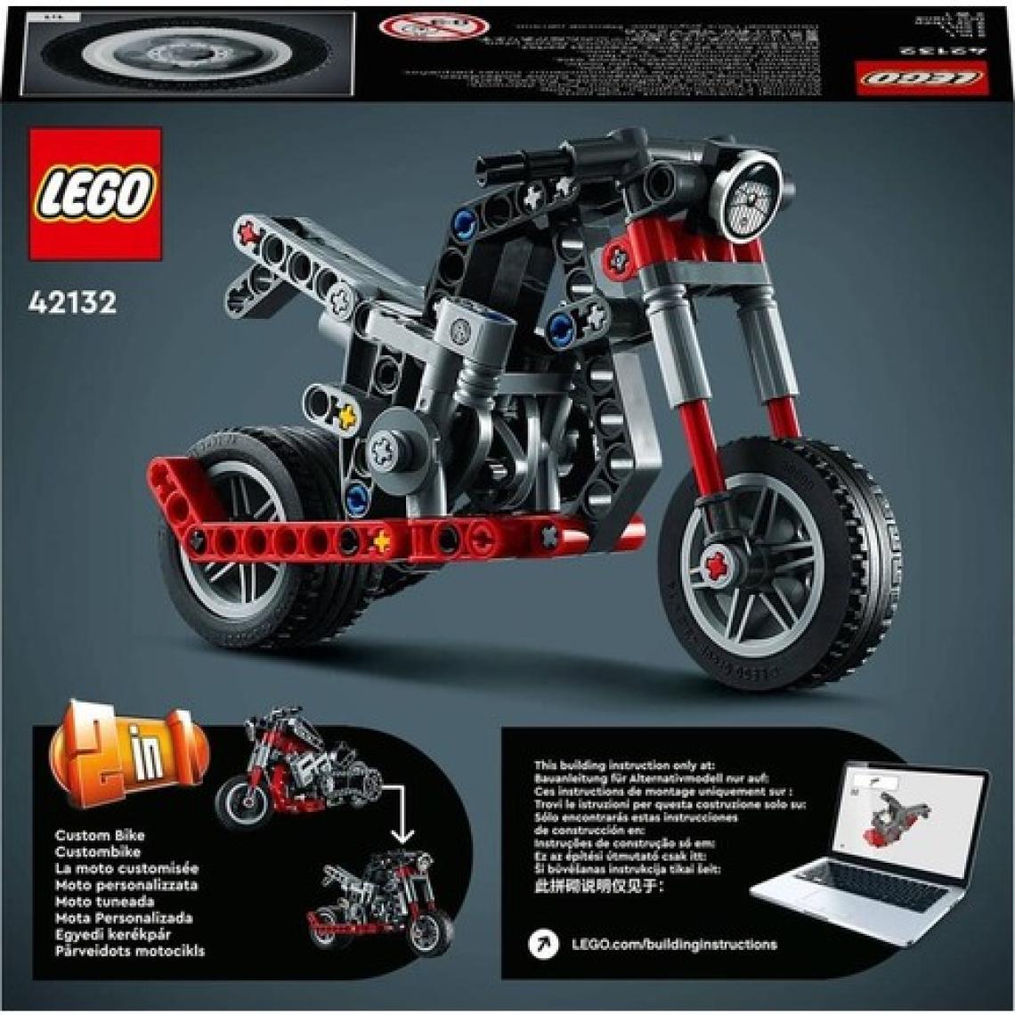 LEGO ® Technic Motosiklet 42132 – 7 Yaş ve Üzeri Çocuklar İçin Koleksiyonluk Yapım Seti (160 Parça)