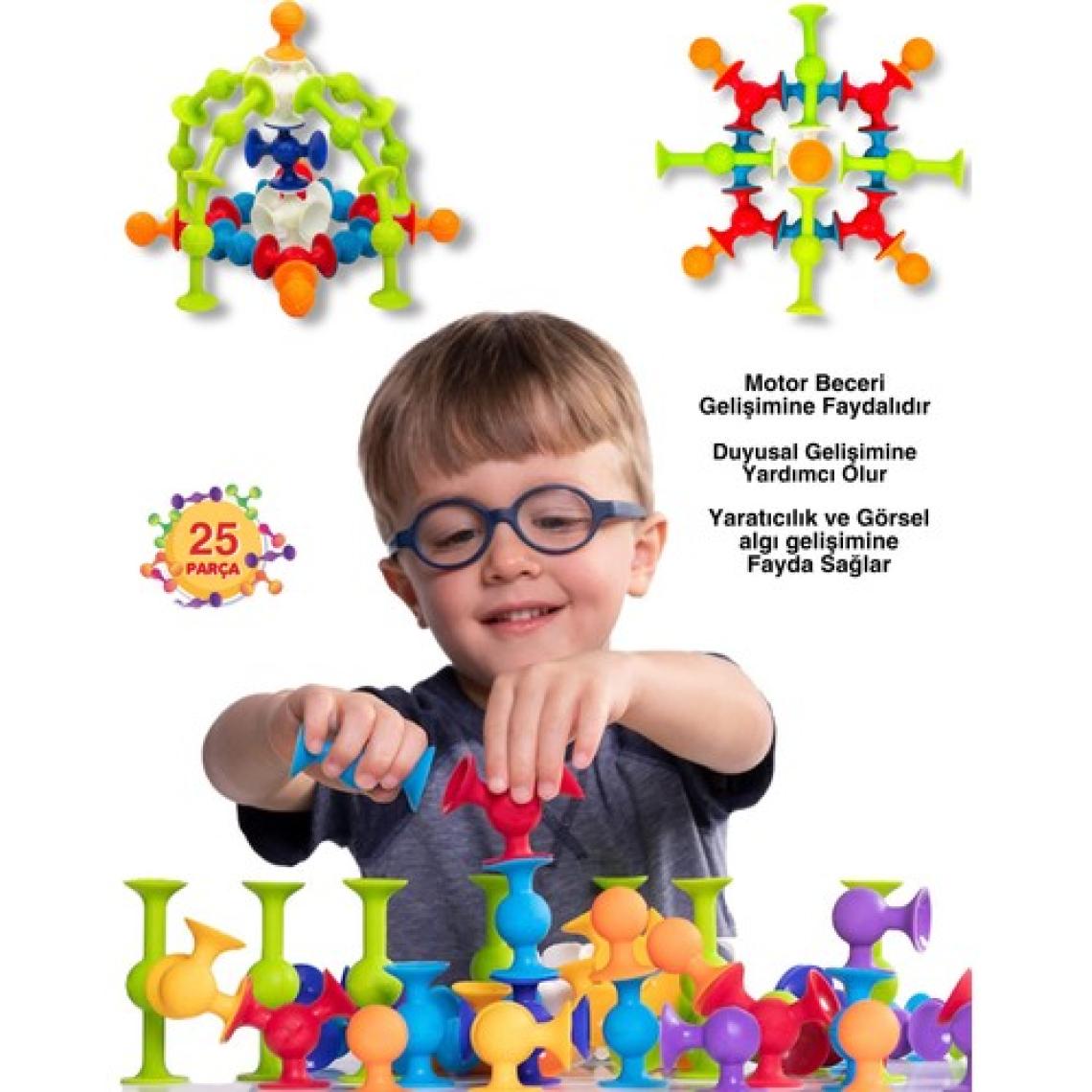 Go Toys Shopist Vakum Molekül 25 Parça Yapı Taşları Fidget Duyusal Eğitici Oyuncak Squigz Blok