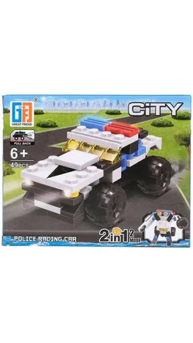Farbu Oyuncak Farbu Parçalı Setler Araç Serisi 2 In 1 City Police Racing Car SP4652 123-86