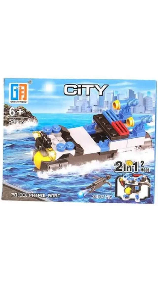 Farbu Oyuncak Farbu Parçalı Setler Araç Serisi 2 In 1 City Police Racing Car SP4652 123-86