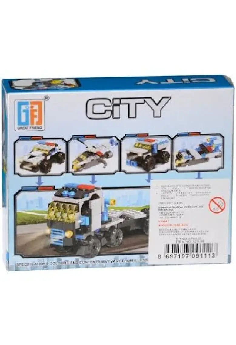 Farbu Oyuncak Farbu Parçalı Setler Araç Serisi 2 In 1 City Police Racing Car SP4652 123-86