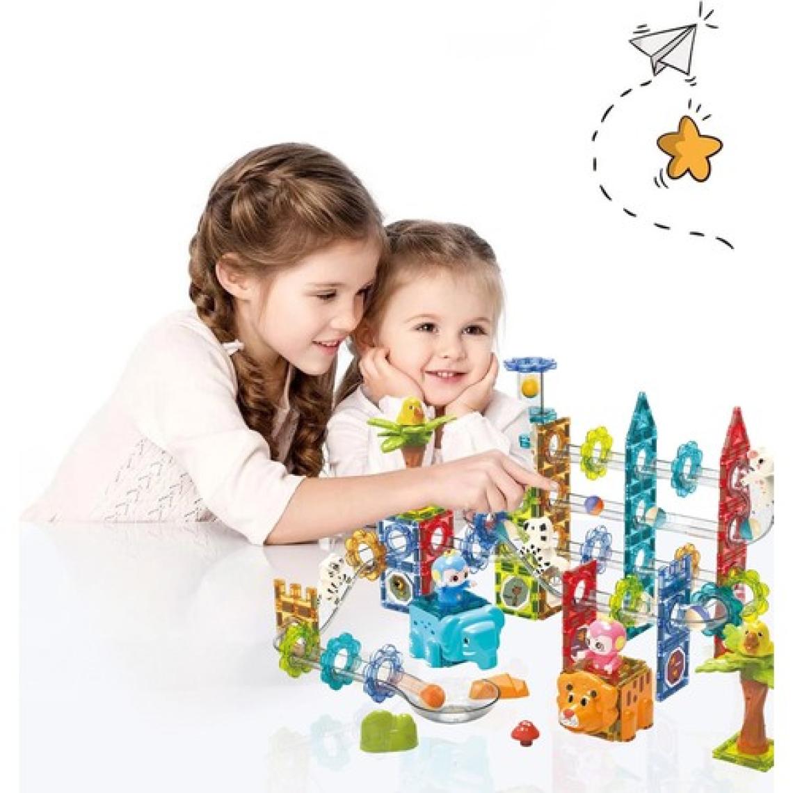 Learning FunManyetik Oyuncak Manyetik Blok Seti Stem Oyuncak 151 Parça - Marble Run Set Magic Magnetic Blocks Animal Paradise
