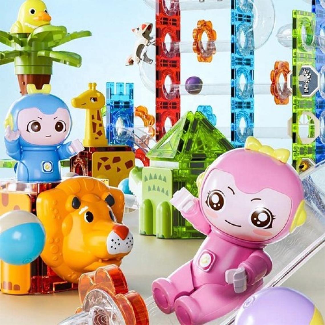 Learning FunManyetik Oyuncak Manyetik Blok Seti Stem Oyuncak 151 Parça - Marble Run Set Magic Magnetic Blocks Animal Paradise