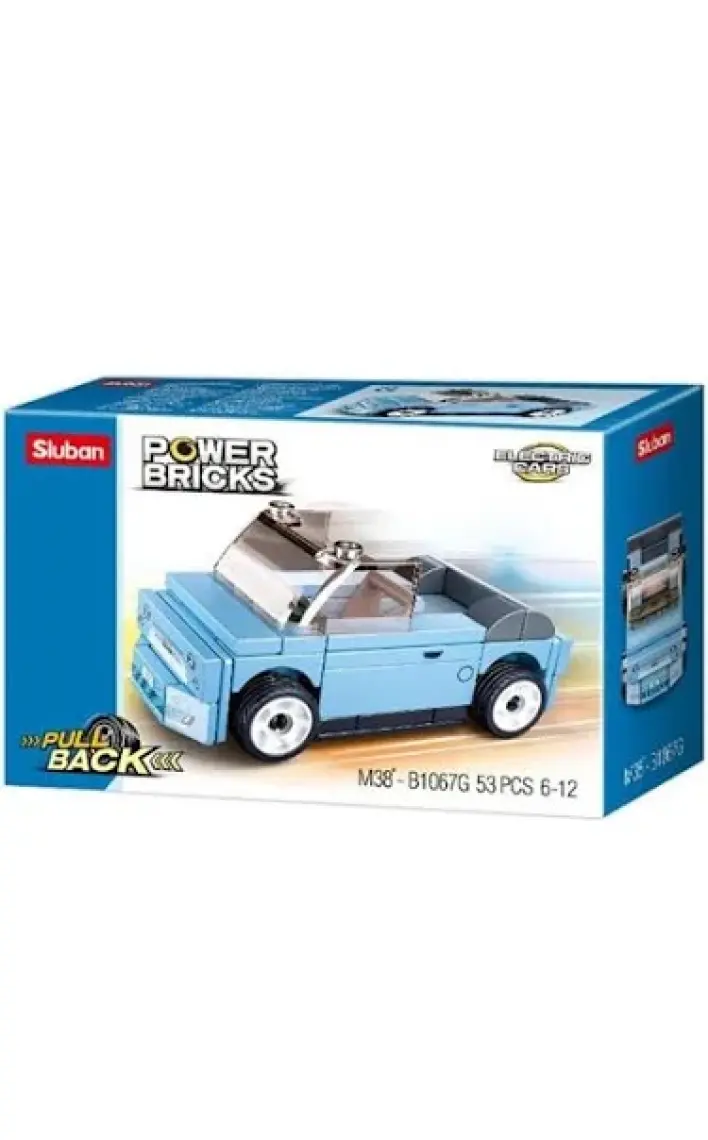 Sluban Power Bricks Çek Bırak Mavi Araba
